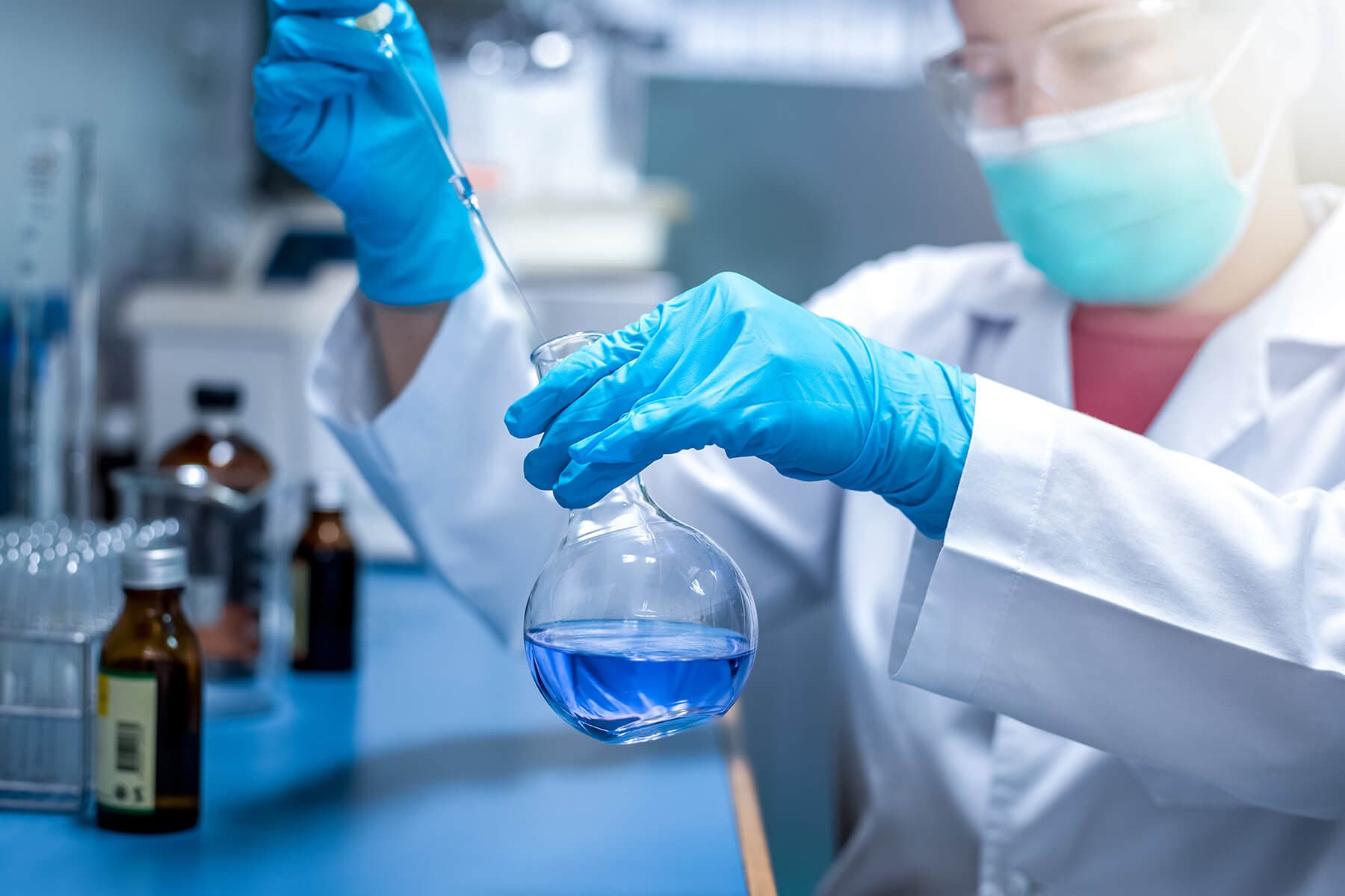 Pharmaceutical compounding workspace.